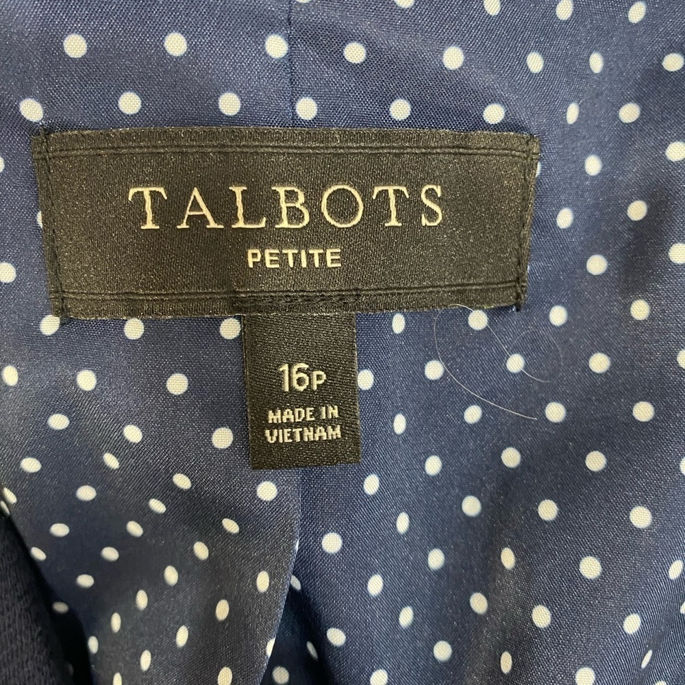 Women’s Talbots Navy Blazer size 16 Petite Suit Jacket Office Clothing Plus Size - Picture 13 of 14